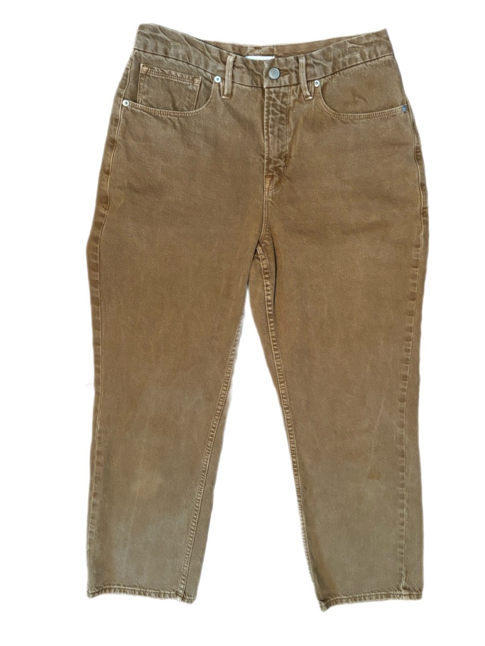 Good American Good 90's Duster High Rise Straight Leg Jeans Bronze 8/29